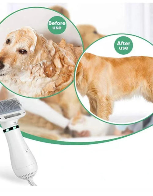 Load image into Gallery viewer, 2-In-1 Pet Dog Dryer Quiet Dog Hair Dryers and Comb Brush Grooming Kitten Cat Hair Comb Puppy Fur Blower Low Noise Temprature
