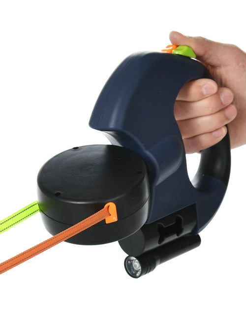 Load image into Gallery viewer, 3M Retractable Dog Leash for Small Dogs Reflective Dual Pet Leash Lead 360 Swivel No Tangle Double Dog Walking Leash with Lights
