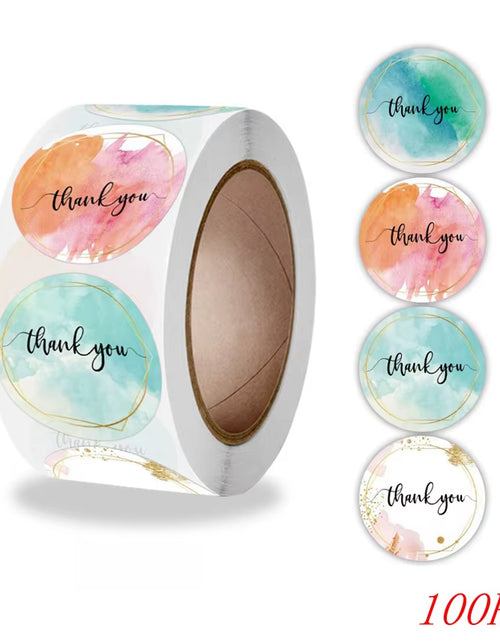 Load image into Gallery viewer, 50-500Pcs 1Inch Blue Thank You Stickers for Envelope Sealing Labels Stationery Supplies Handmade Wedding Gift Decoration Sticker
