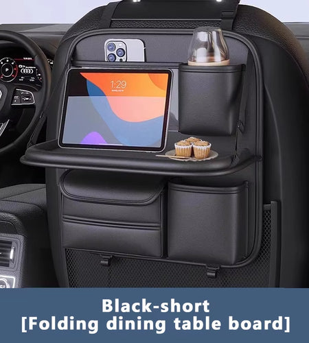 Car Seat Back Organizer Auto Back Seat Storage Bag with Foldable Table Tray Tablet Holder Tissue Box Car Accessories