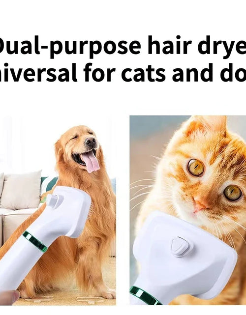 Load image into Gallery viewer, 2-In-1 Pet Dog Dryer Quiet Dog Hair Dryers and Comb Brush Grooming Kitten Cat Hair Comb Puppy Fur Blower Low Noise Temprature
