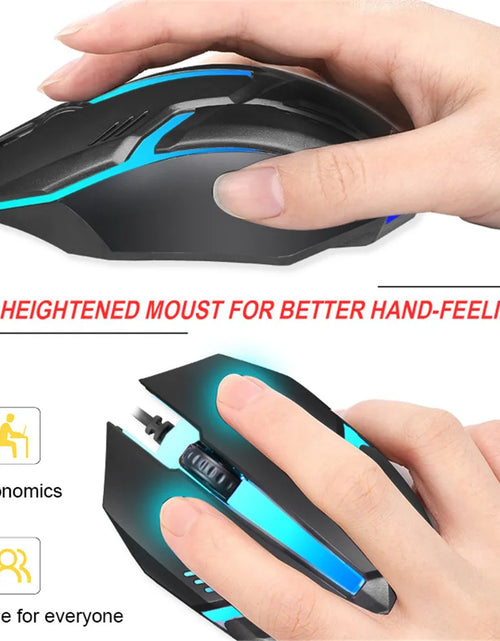 Load image into Gallery viewer, E-Sports USB Wired Mouse Colorful LED Gaming Mouse 5000 DPI Wired Mice Optical Wired Gamer Mouse for Desktop Laptop PC Computer

