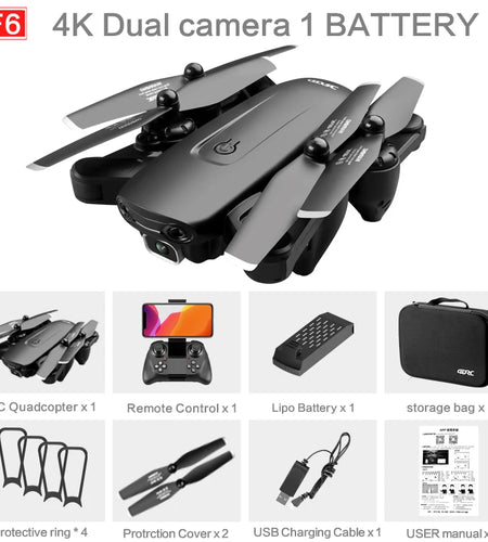 F6 GPS Drone 4K Camera HD FPV Drones with Follow Me Wifi Optical Flow Foldable RC Quadcopter Professional Dron Toys
