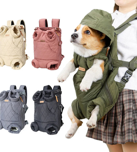 Winter Pet Dog Backpack Thicken Warm Cat Backpack Hands Free Portable Travel Dog Carrier for Small Dogs Windproof Safety Pet Bag