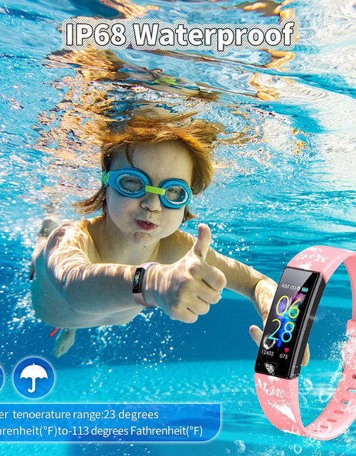 Load image into Gallery viewer, Kids Watch Fitness Tracker, Fitness Watches for Kids, Activity Tracker with Pedometers, Stopwatch, IP68 Waterproof, 11 Sport Modes Smart Watch for Kids Age 6-16 Years Old
